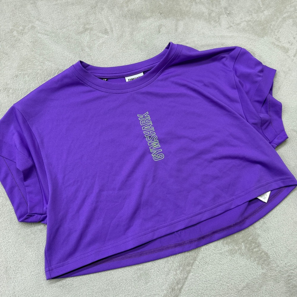 Gymshark Purple Cropped Crewneck Tee